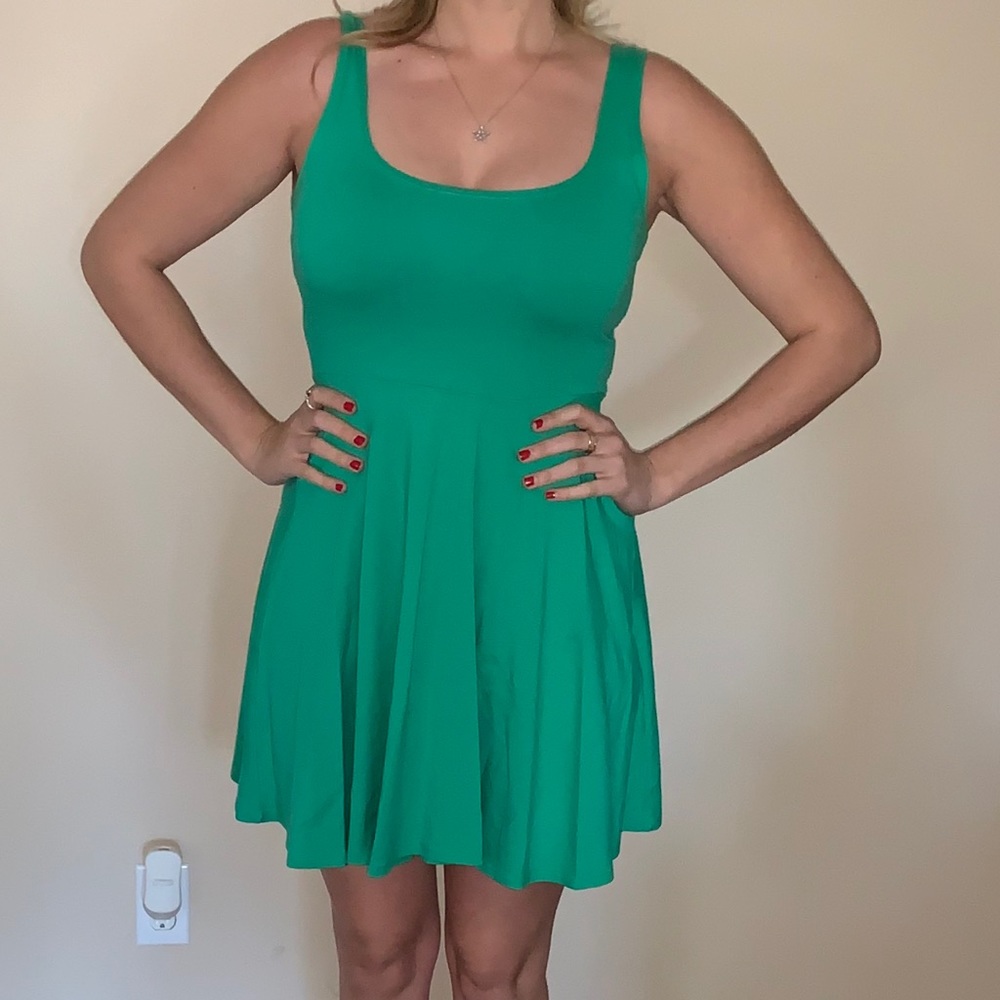 Green summer midi dress